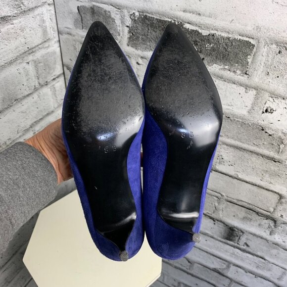 Elegant Blue Suede Heels - Picture 8 of 14
